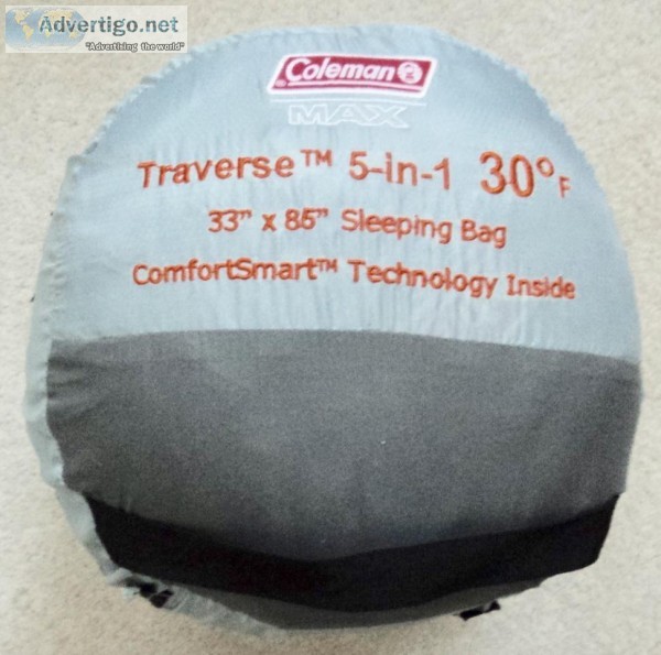 New - Coleman MAX Traverse 5 - in - 1 30 Degree Sleeping Bag