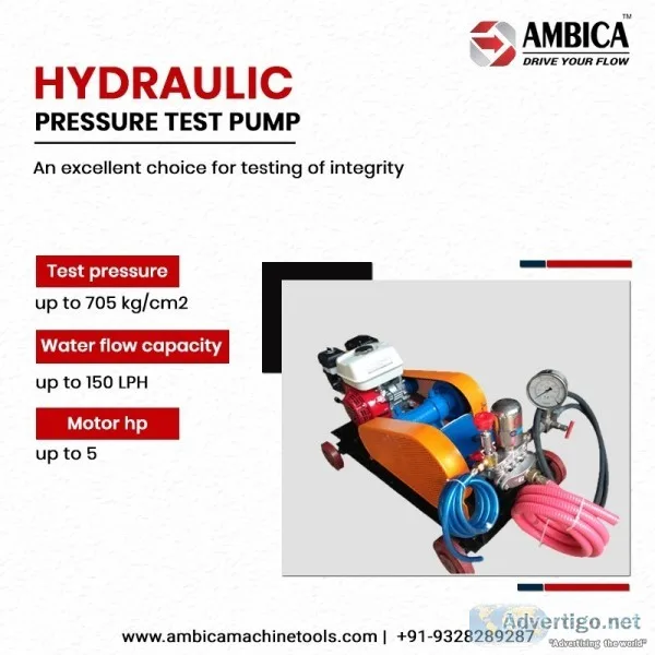Finest quality hydraulic pressure test pump