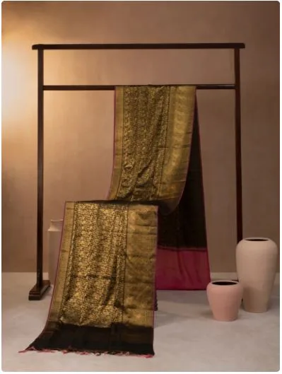 Black kanchipuram silk saree