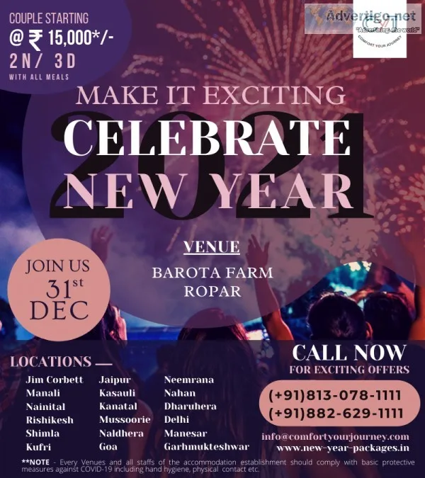 New Year Packages near Delhi  Barota Farm New Year Packages