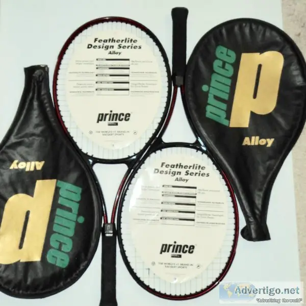 NEW - (2) Prince Featherlite Design Series Alloy Tennis Rackets