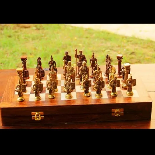 Roman Brass Chess Set