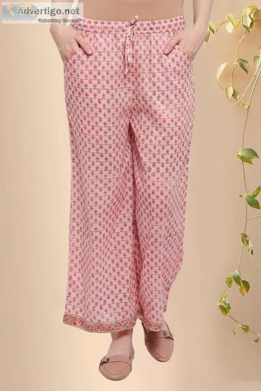 Shobha Cotton Farsi Pant - Rose Shree