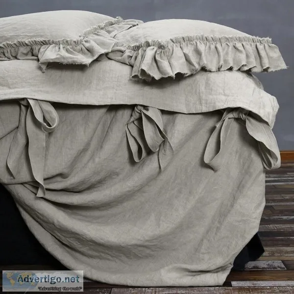 Bow Ties Linen Duvet Cover - Linenshed