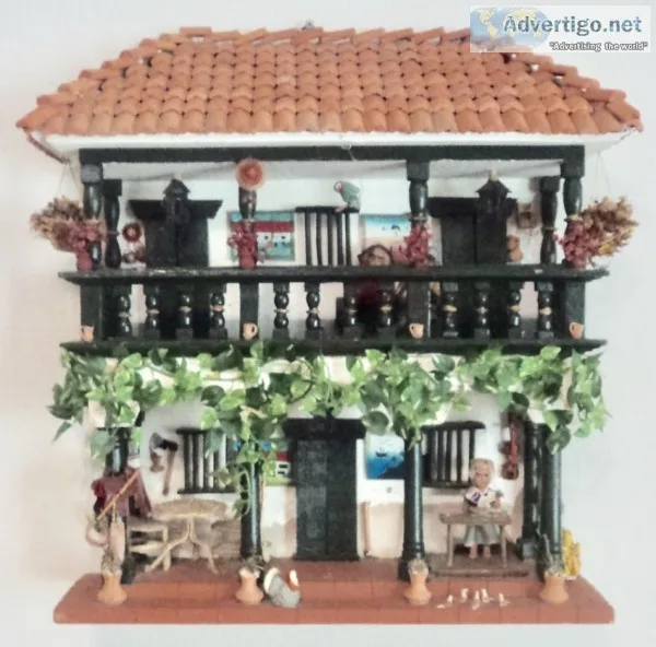 New - Hand Made Miniature Double Balcony Hacienda
