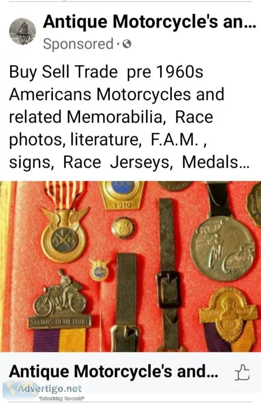 Wanted Antique Motorcycle and Memorabilia