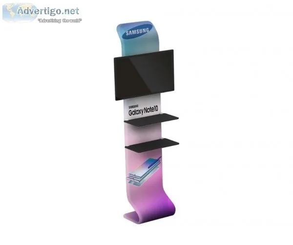 Portable TV Stand - Mobile Stands w Media Shelves