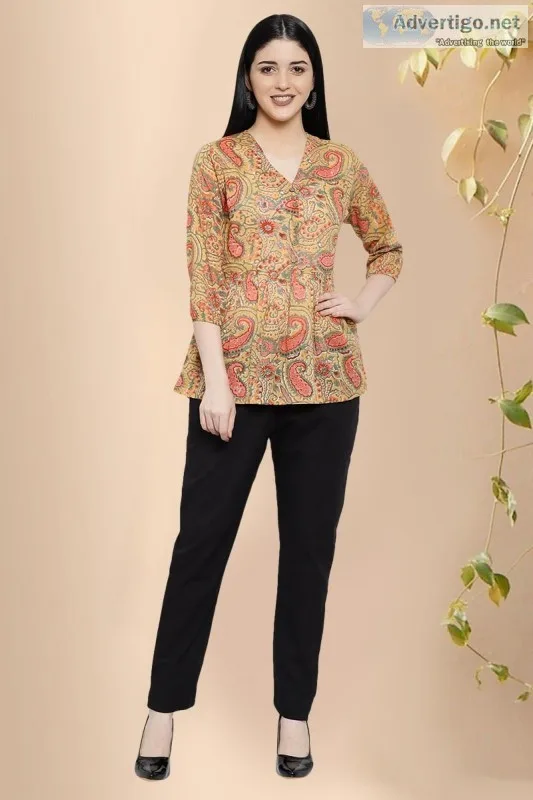 Shalini Block Print Short Kurti- Rose Shree