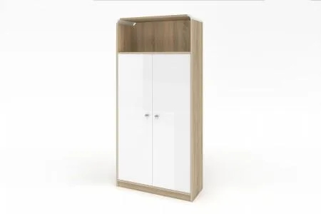 Buy White Gloss And Sonoma Office Cabinet