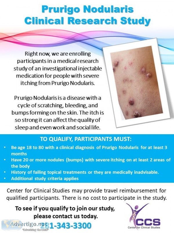 Local Prurigo Nodularis Clinical Research Study Enrolling