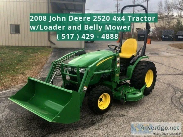 John Deere 25 hp 4WD Loader Tractor with mower