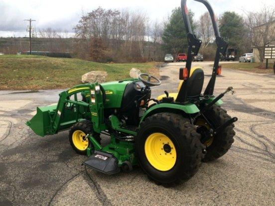 John Deere tractor with loader and mower deck