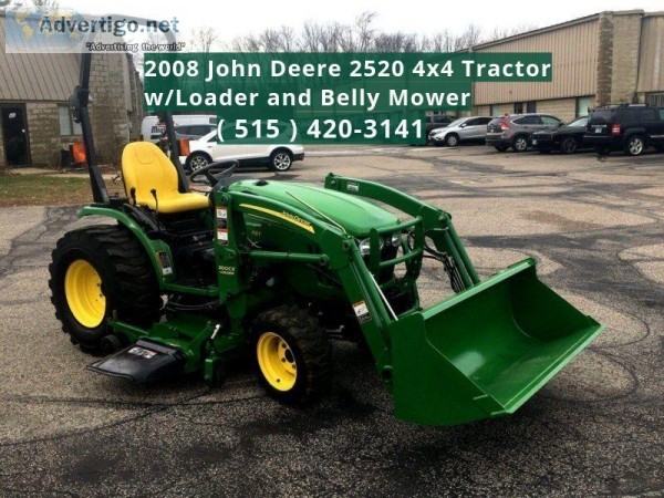 2008 John Deere 25HP 4x4 Tractor with Loader and mower