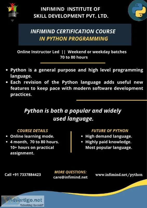 Python Programming Language at Infimind Insitute of Skill Develo