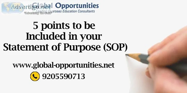 5 points to be Included in your Statement of Purpose (SOP)