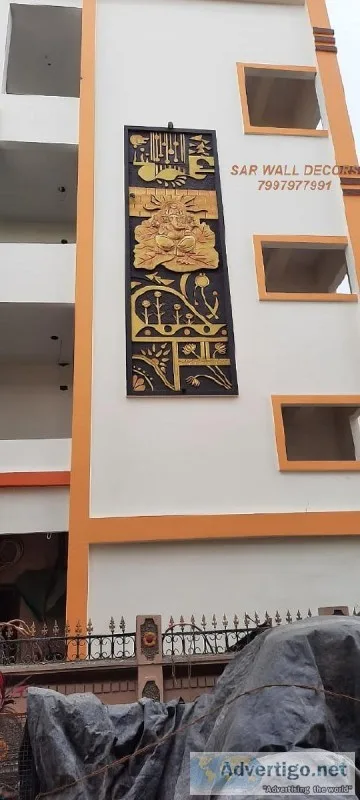 Building elevation wall mural art work in hyderabad