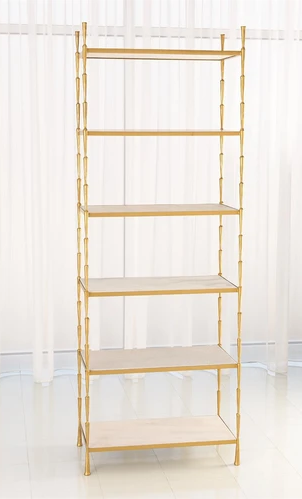 Buy Global Views Spike Etagere-Antique Brass wWhite Marble  Book
