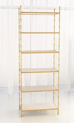 Buy Global Views Spike Etagere-Antique Brass wWhite Marble  Book