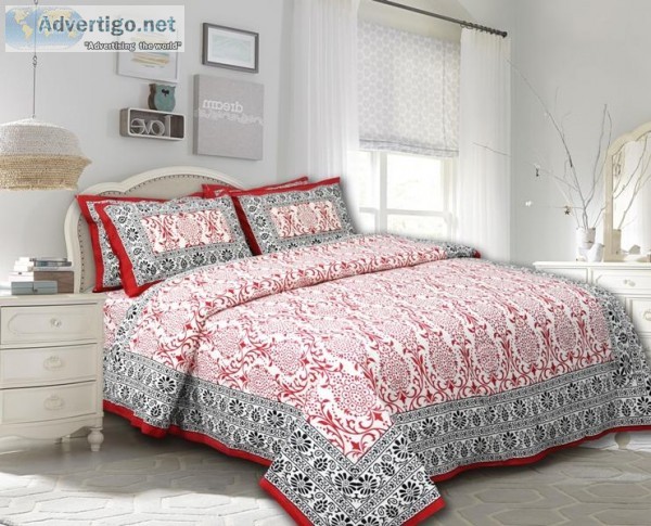 Buy Sanganeri Print Bed Sheet in Bulk Through Manufacturer