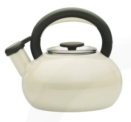 Prestige 46246 ALMOND Whistling Retro Enamel Stove Top Kettle 1.