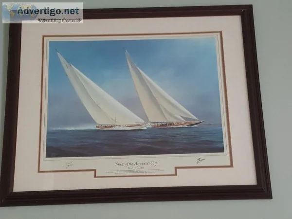 Yacht Of The Americas Framed Sailing Print Limited Edition Signe