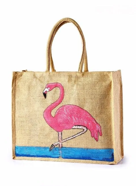Jute Grocery Custom hand painted bags manufacturer exporter and 