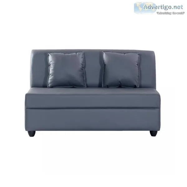 Bharat lifestyle delta leatherette 2 seater sofa (color-grey)