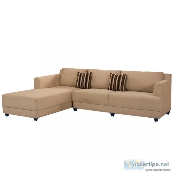 Bharat lifestyle marina l-shape fabric 6 seater sofa (cream)