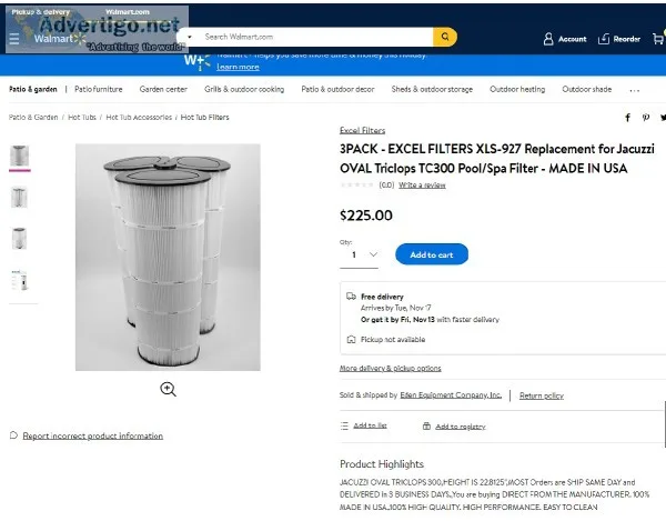 TC-300 POOL FILTER CARTRIDGES FOR JACUZZI&reg TRI-CLOPS &ndash X