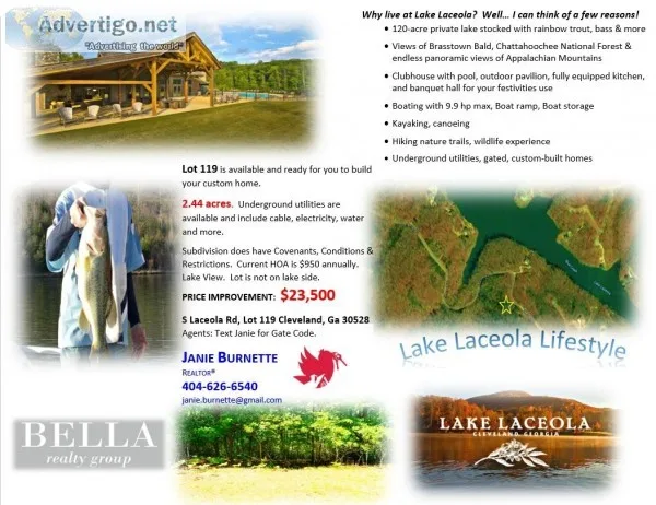 LAKE LACEOLA. Land.  LOT 119. S. Laceola Rd Cleveland Ga 30528. 