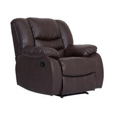 Bharat lifestyle leatherette single seater recliner (brown)
