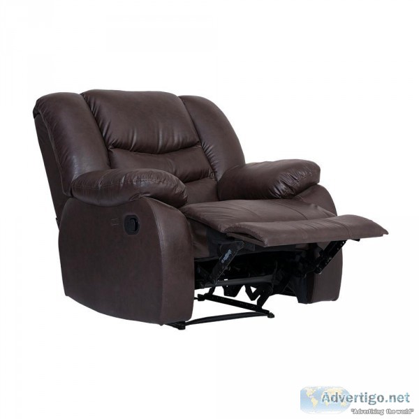 Bharat lifestyle leatherette single seater recliner (brown)