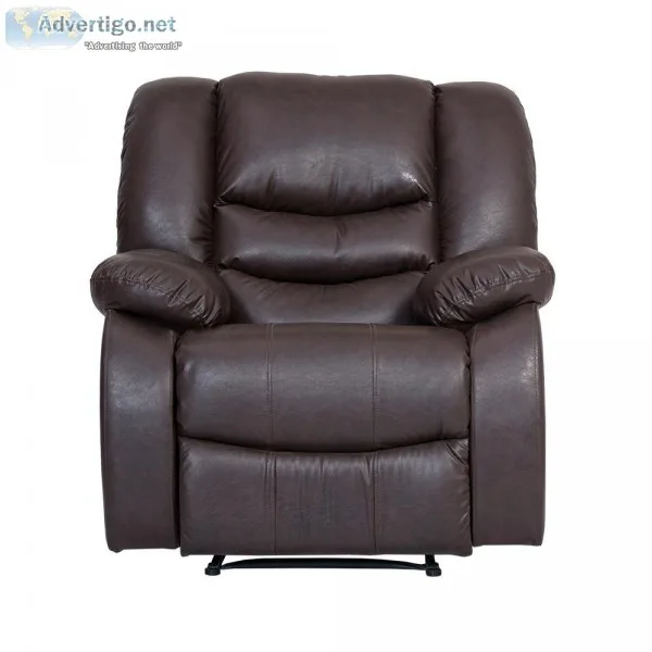 Bharat lifestyle leatherette single seater recliner (brown)