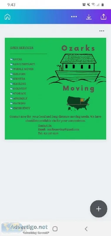 Ozarks Moving specials