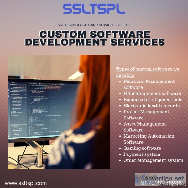 Custom Software Development Services By SSLTSPL