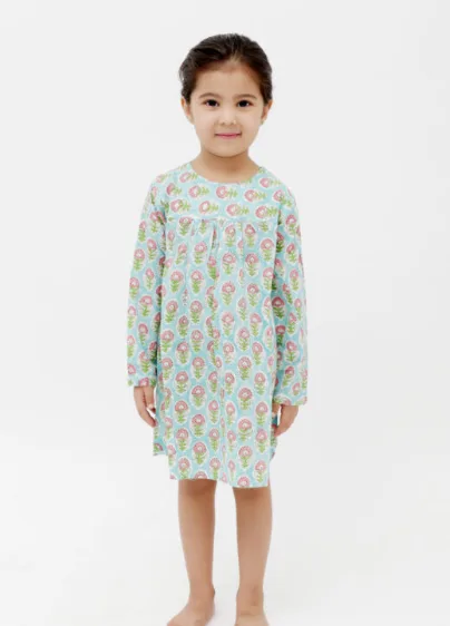Green Booti Block Printed Full Sleeves Tunic