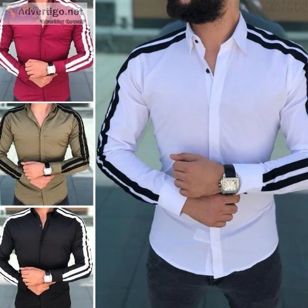 Men Formal Long Sleeve Slim Fit Shirt