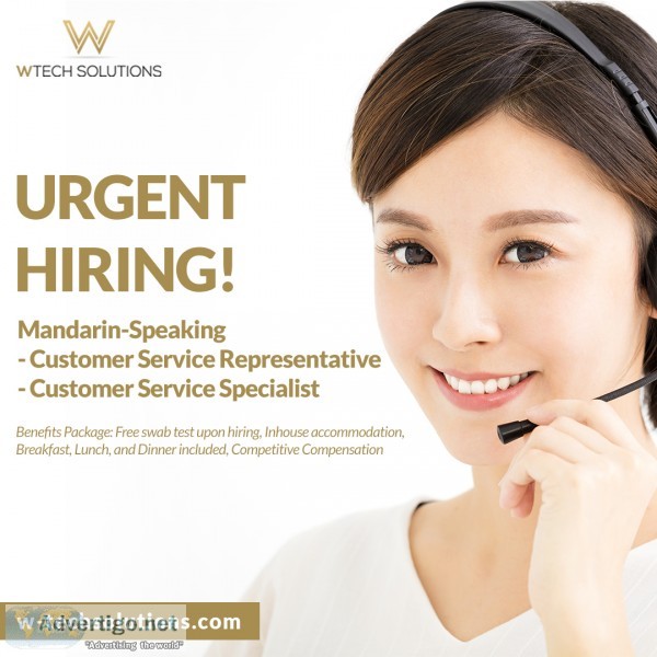 Urgent hiring mandarin speaking