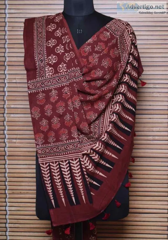 Ajrakh dupatta online - ssethnics