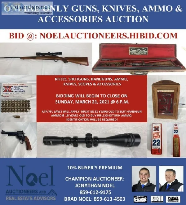 Online Only Guns Knives Ammo and Accessories Auction
