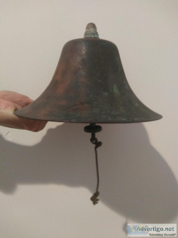 Solid Forged Brass Bell Vintage 1920 s - 30 s