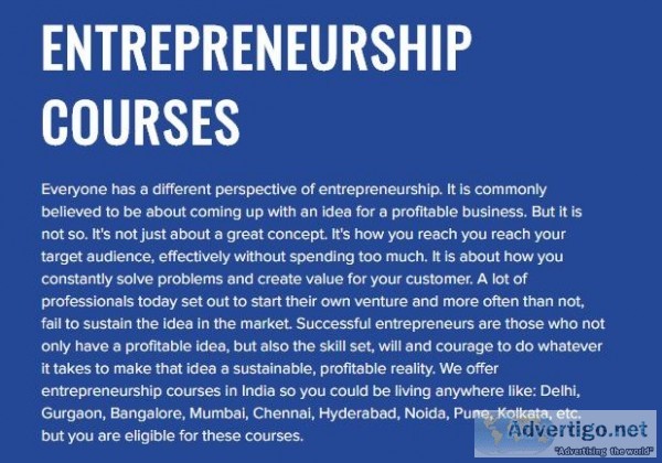 Study Entrepreneurship Online
