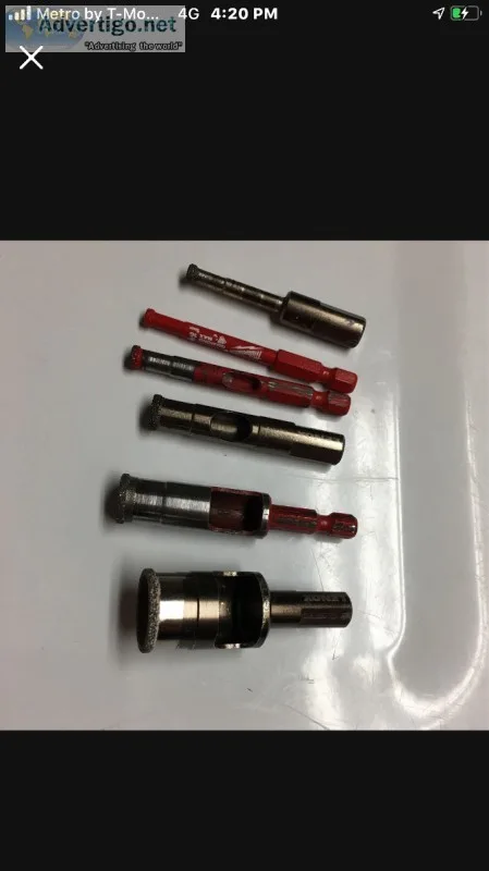 Diamond tipped hole bits