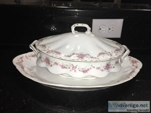 Antique bowl and platter Three piece set
