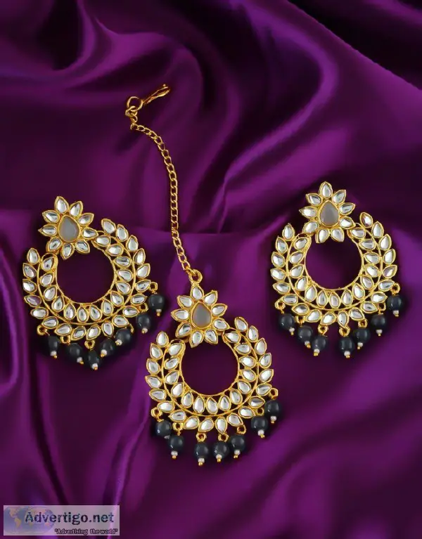 Exclusive collection of chandbali gold earrings at Low Price .