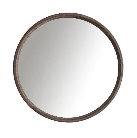 38cm Round Wooden Mirror For Sale  ChicParadisLux