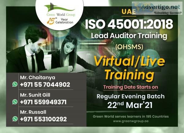 Specially offered iso 45001 lead auditor course
