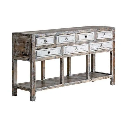 Barri Solid Wood Table With Drawers  ChicParadisLux