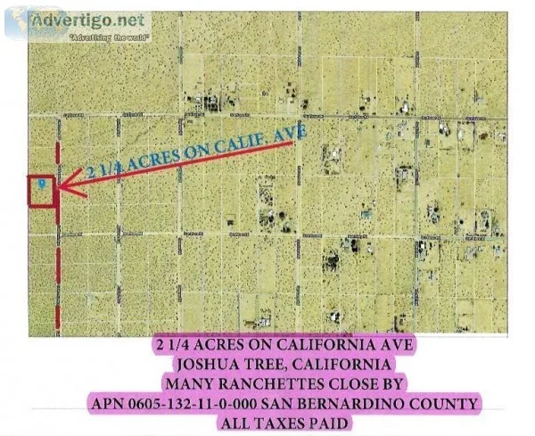 2 14 ACRE LOT LOCATED ON CALIFORNIA AVE IN JOSHUA TREE 51801212
