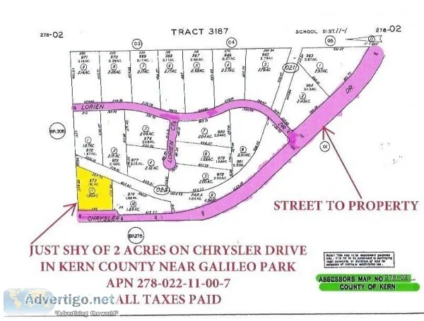 1.90 ACRE LOT LOCATED ON CHRYSLER DRIVE NEAR GALILEO PARK 518022